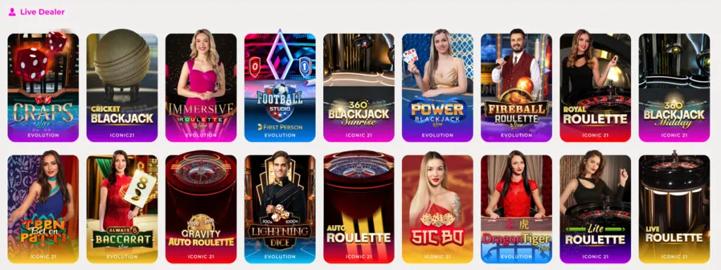 FreeSpin Casino live dealer section