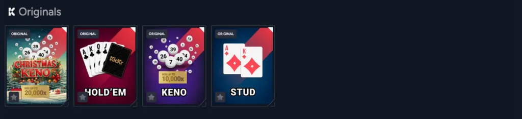 Kickr Originals &amp; Table Games