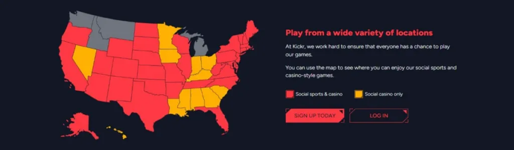 Kickr Social Casino &amp; Sports Legal States