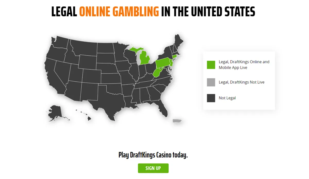 draftkings casino states