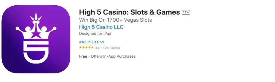 High Casino App Store Listing