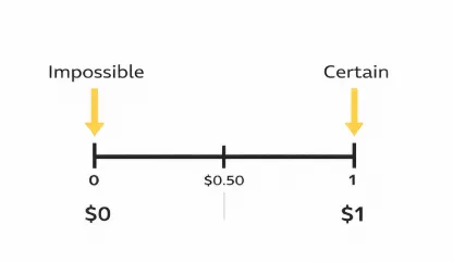 Prices on Kalshi range between 0 and 1 and represent the market’s implied probability.